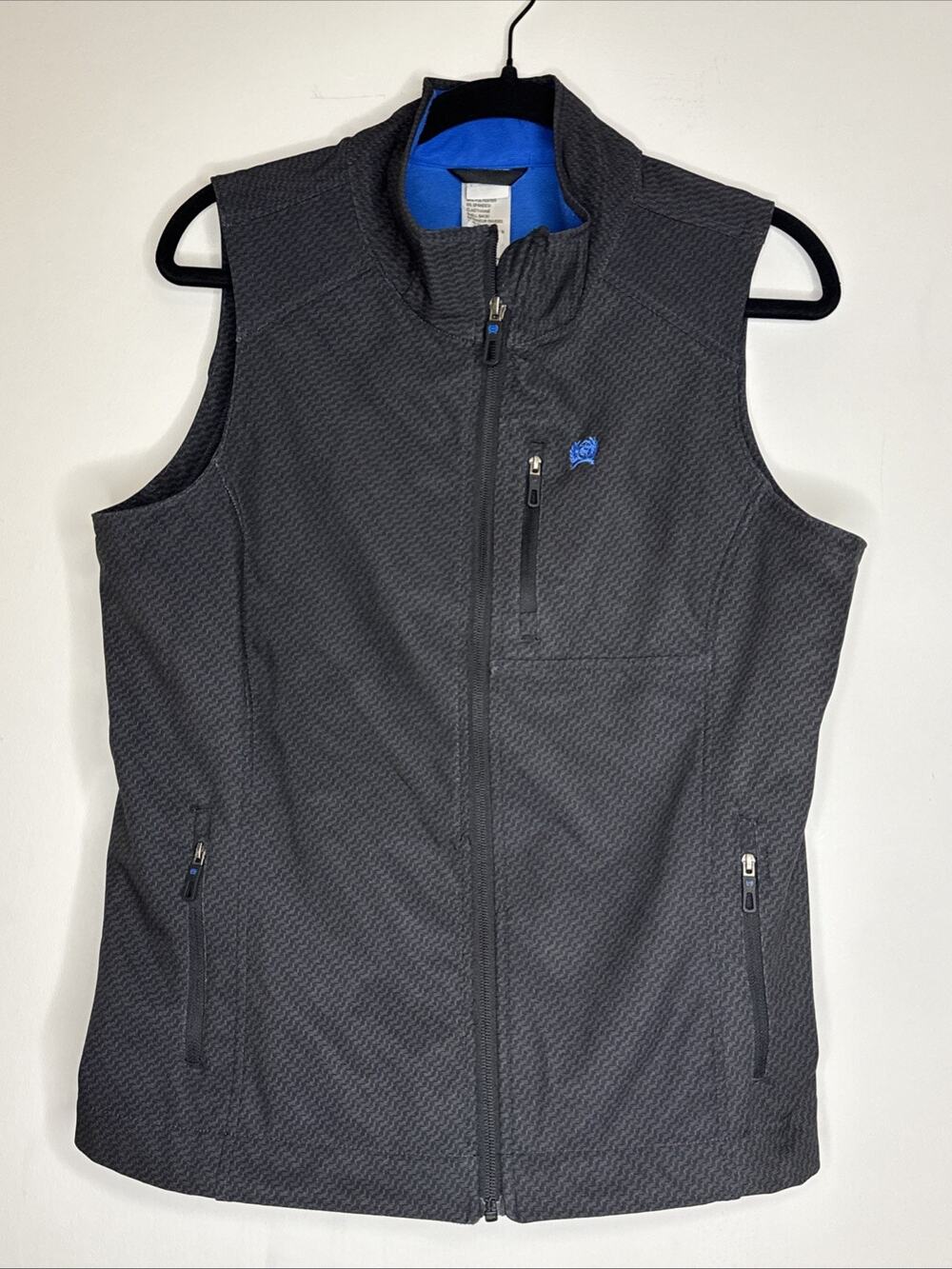 Cinch Women’s Medium Softshell Vest Full Zip Black Gray Fleece Lined Western